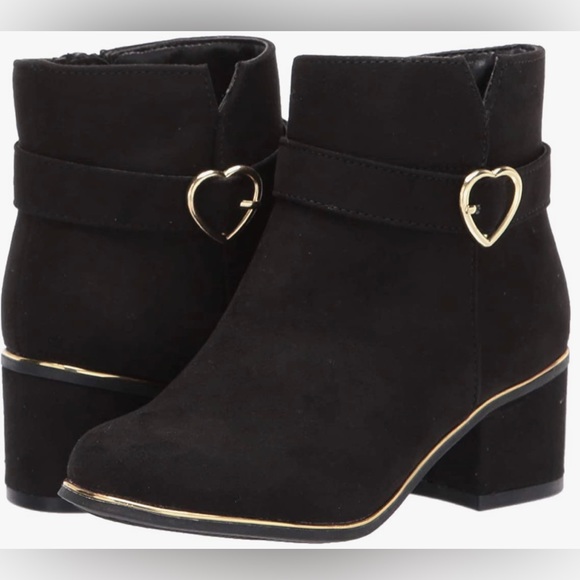 The Children's Place Other - Childrens place girls ankle bootie black with gold heart